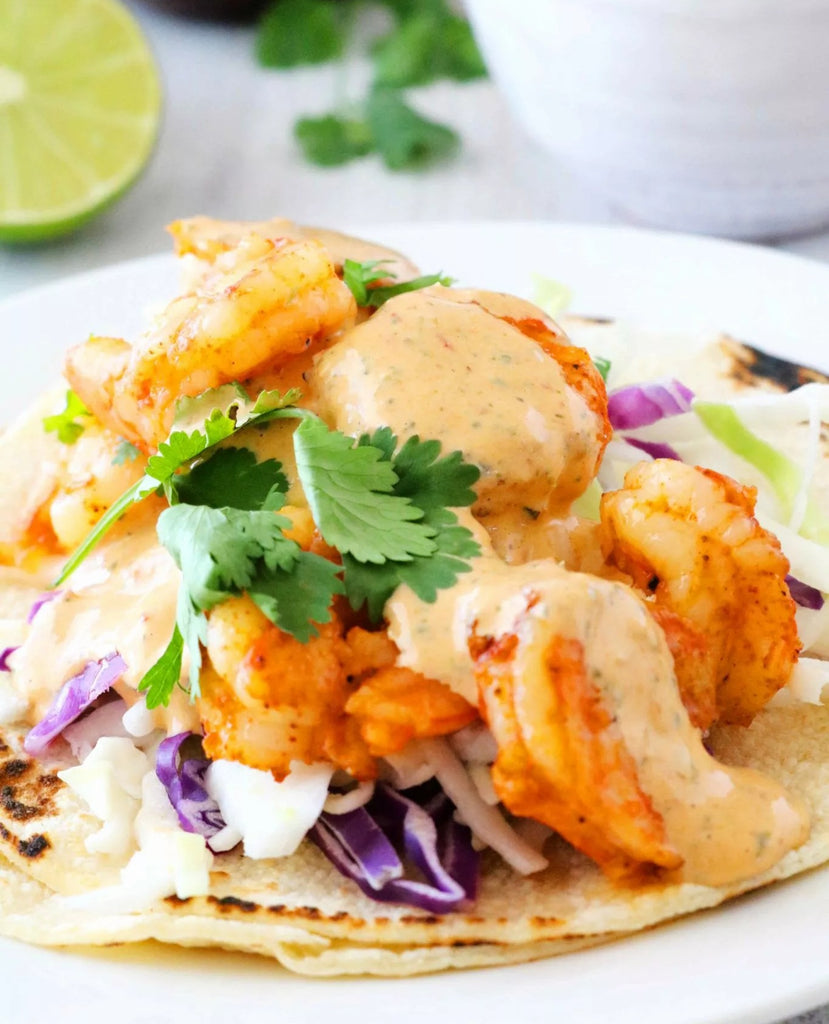 15 minute shrimp tacos with Chipotle Mayo